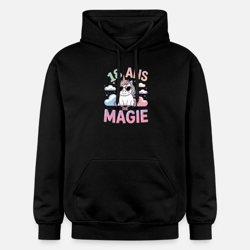 18 ans de magie - Sweat à capuche Softstyle® Gildan Unisexe - noir