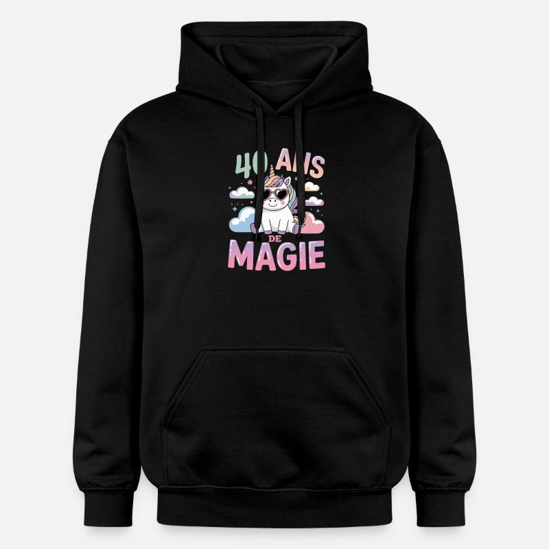 40 ans de magie - Sweat à capuche Softstyle® Gildan Unisexe - noir