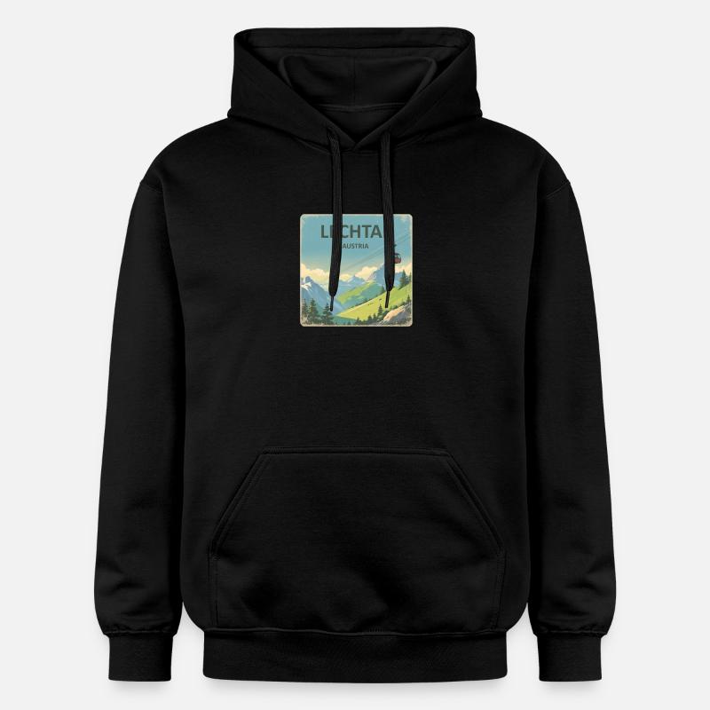 Vallée de Lech, Tyrol - Sweat à capuche Softstyle® Gildan Unisexe - noir