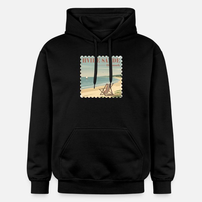 Hvide Sande, Danmark - Gildan Softstyle® Midweight unisex-hoodie - sort