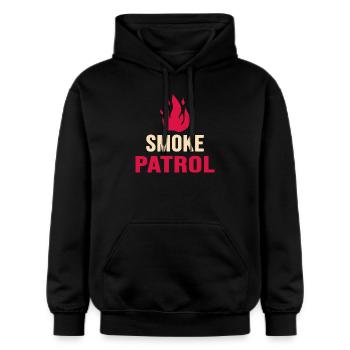 Grillen Grillmaster smoke grillt BBQ Holzkohle - Gildan Unisex Softstyle® Midweight Hoodie - Schwarz - Vorne - Marisol (170cm) & Nik (191cm)