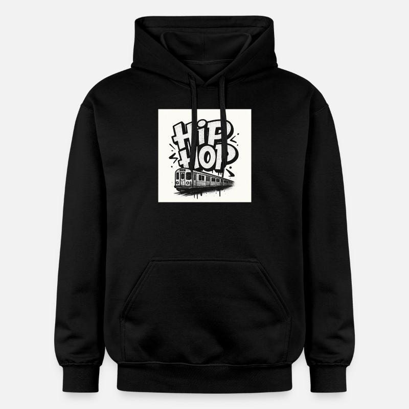 Lettrage HipHop avec train - Sweat à capuche Softstyle® Gildan Unisexe - noir