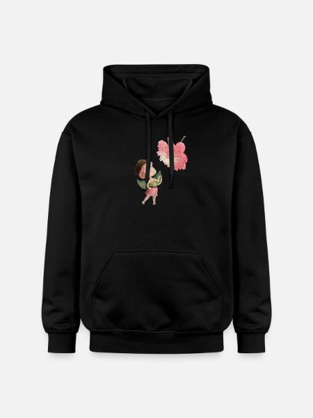 Magical fairy with peony - Gildan Unisex Softstyle® Midweight Hoodie - black