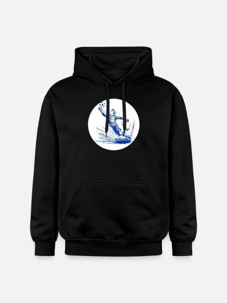 Goalkeeper (blue and white) - Gildan Unisex Softstyle® Midweight Hoodie - black