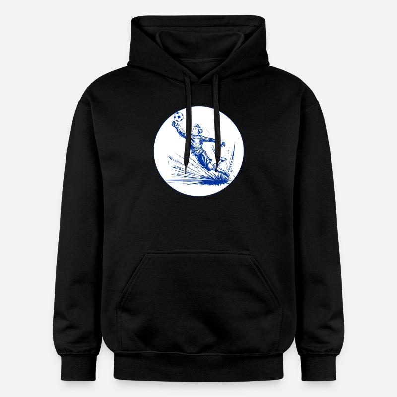Torwart (blau-weiß) - Gildan Unisex Softstyle® Midweight Hoodie - Schwarz