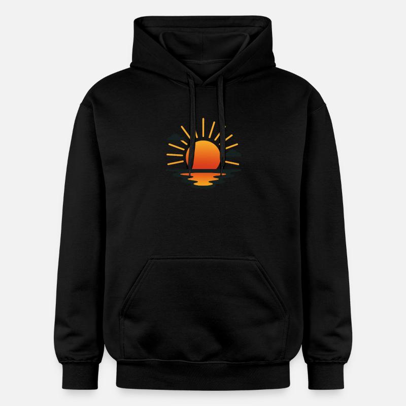 image soleil couchant - Sweat à capuche Softstyle® Gildan Unisexe - noir