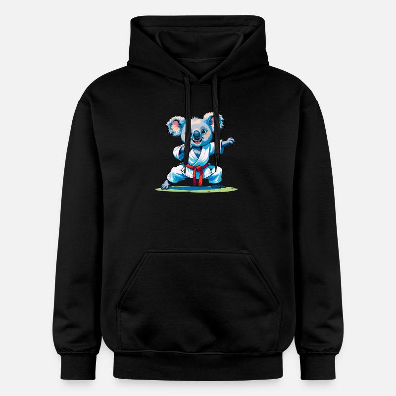 Koala faisant du karaté - Sweat à capuche Softstyle® Gildan Unisexe - noir