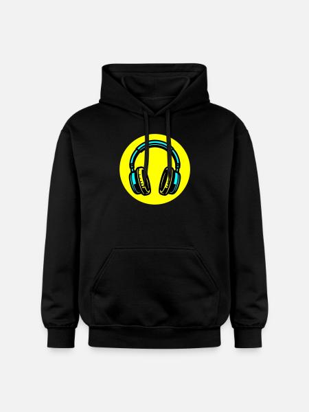 Headphone icon music - Gildan Unisex Softstyle® Midweight Hoodie - black