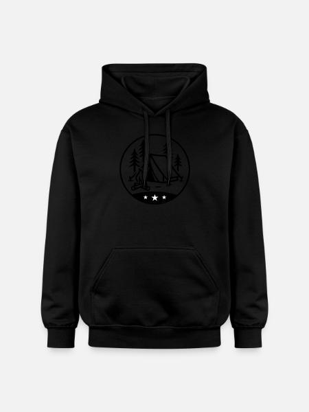 Tent Campfire Camping - Gildan Unisex Softstyle® Midweight Hoodie - black