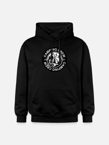 Camping Crew Tent Campfire - Gildan Unisex Softstyle® Midweight Hoodie - black