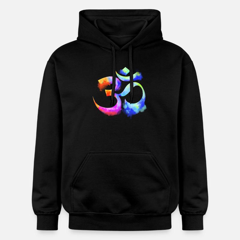 Om arcenciel aquarelle - Sweat à capuche Softstyle® Gildan Unisexe - noir