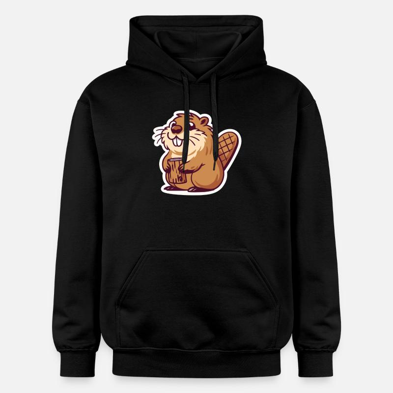 Biber Meme - Gildan Unisex Softstyle® Midweight Hoodie - Schwarz