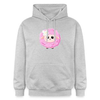 Cute Pink Sheep - Gildan Unisex Softstyle® Midweight Hoodie - light heather grey - Front - Liana (172cm) & Jaron (178cm)