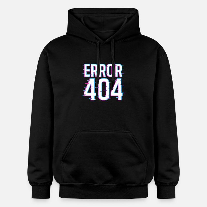 Lettrage Neon Error 404 - Sweat à capuche Softstyle® Gildan Unisexe - noir