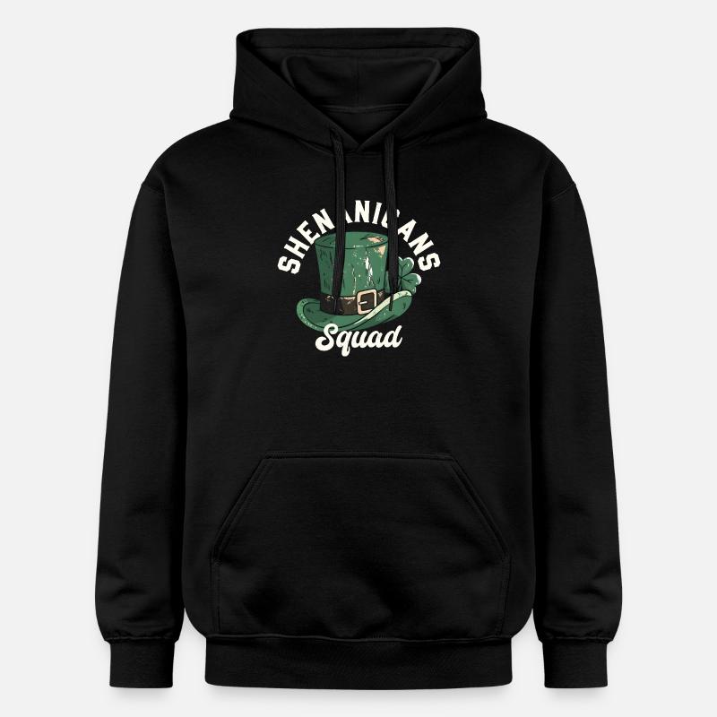 Shenanigans Squad Leprechaun Hat - Gildan Unisex Softstyle® Midweight Hoodie - black