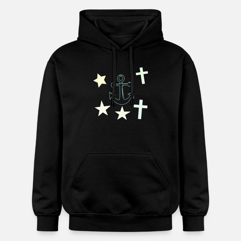 Chalk Nayik : Anchor Stars - Sweat à capuche Softstyle® Gildan Unisexe - noir