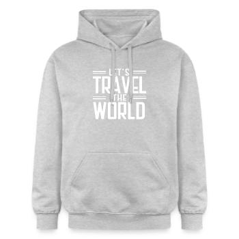 Travel Urlaub - Gildan Unisex Softstyle® Midweight Hoodie - Hellgrau meliert - Vorne - Liana (172cm) & Jaron (178cm)