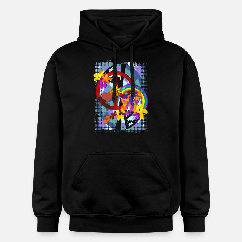 FLOWER POWER résumé - Sweat à capuche Softstyle® Gildan Unisexe - noir