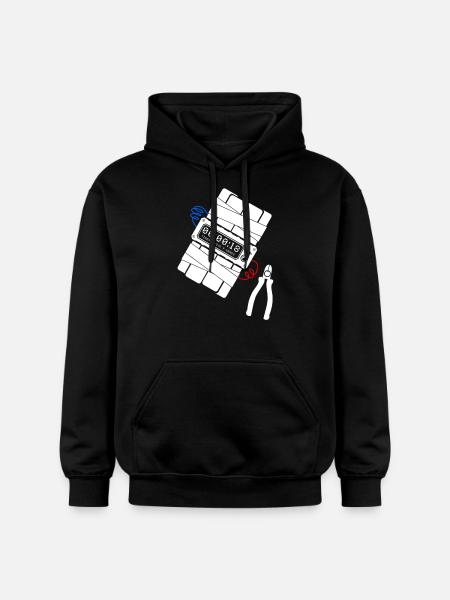 Bomb - pliers - Wire - blue & red - Gildan Unisex Softstyle® Midweight Hoodie - black