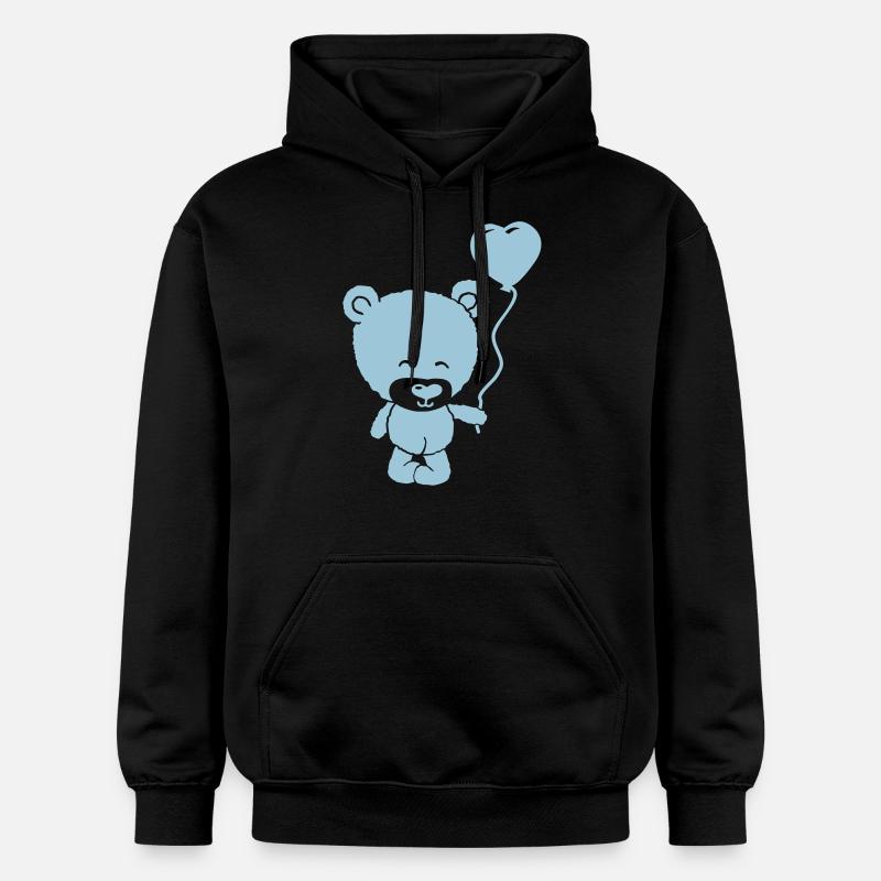 cute bear boy - Sweat à capuche Softstyle® Gildan Unisexe - noir