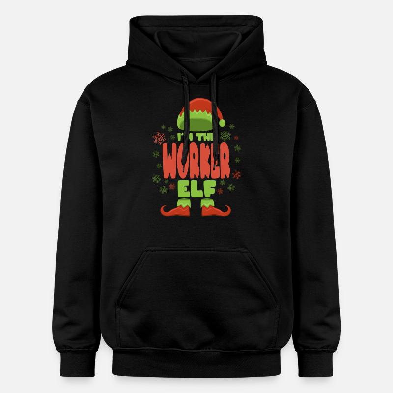 Elfe de Noël ouvrier - Sweat à capuche Softstyle® Gildan Unisexe - noir