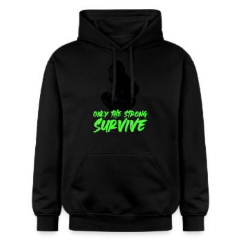 gorilla strong - Gildan Unisex Softstyle® Midweight Hoodie - Schwarz - Vorne - Marisol (170cm) & Nik (191cm)