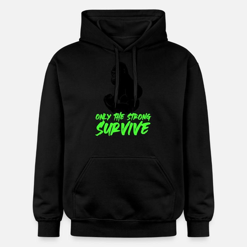 Gorille fort - Sweat à capuche Softstyle® Gildan Unisexe - noir