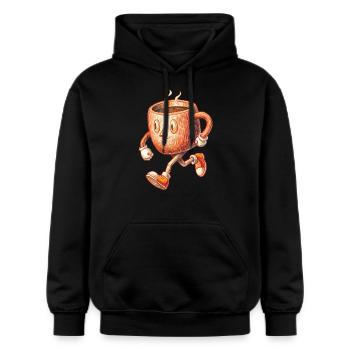 KAFFEE - Gildan Unisex Softstyle® Midweight Hoodie - Schwarz - Vorne - Marisol (170cm) & Nik (191cm)