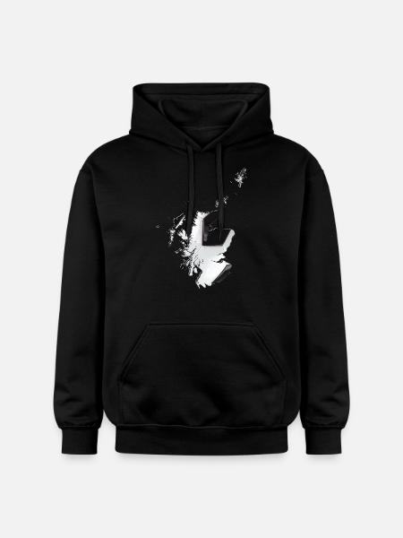 Scotland map frames real football - Gildan Unisex Softstyle® Midweight Hoodie - black