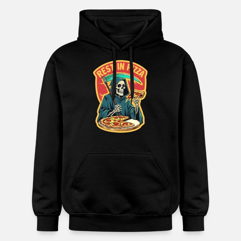 Repos dans la pizza - Sweat à capuche Softstyle® Gildan Unisexe - noir