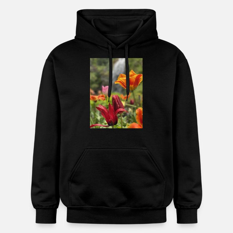 Tulpen bunt - Gildan Unisex Softstyle® Midweight Hoodie - Schwarz