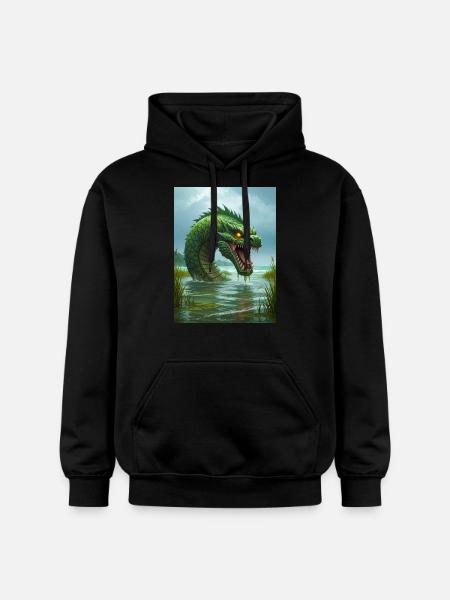 Taniwha, Māori water guardian from New Zealand - Gildan Unisex Softstyle® Midweight Hoodie - black