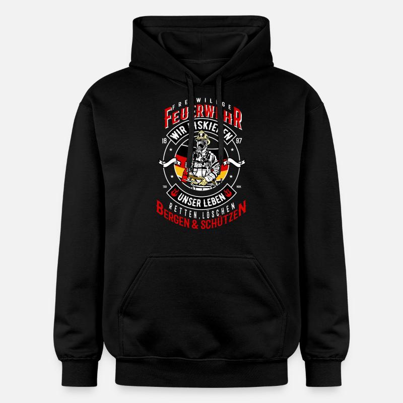 Pompier volontaire pompier - Sweat à capuche Softstyle® Gildan Unisexe - noir