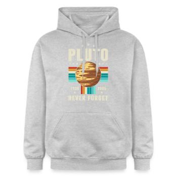 pluto vergiss nie Grafik - Gildan Unisex Softstyle® Midweight Hoodie - Hellgrau meliert - Vorne - Liana (172cm) & Jaron (178cm)