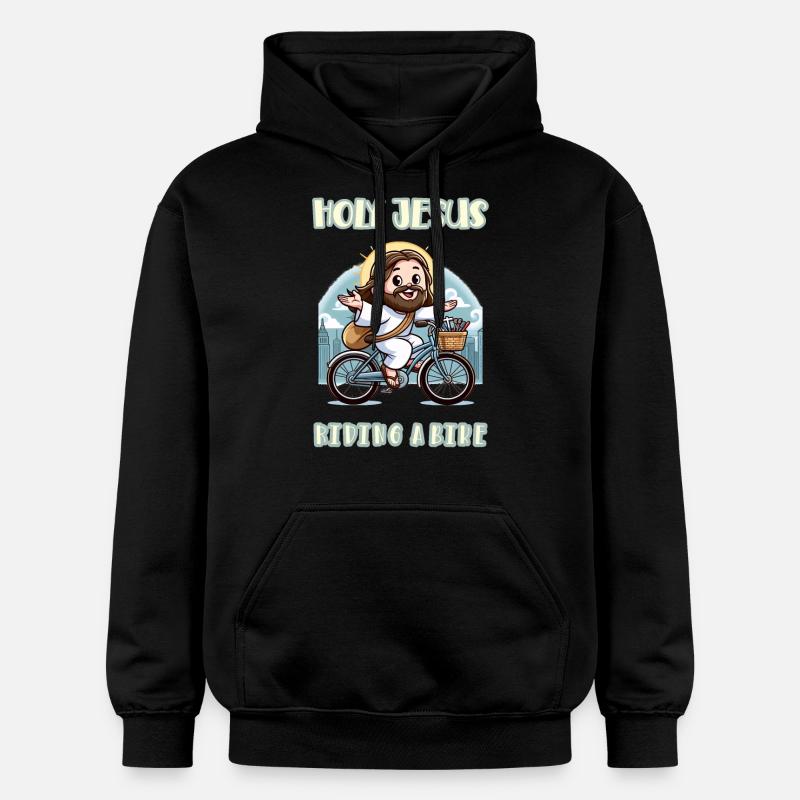 Saint Jésus à vélo - Sweat à capuche Softstyle® Gildan Unisexe - noir