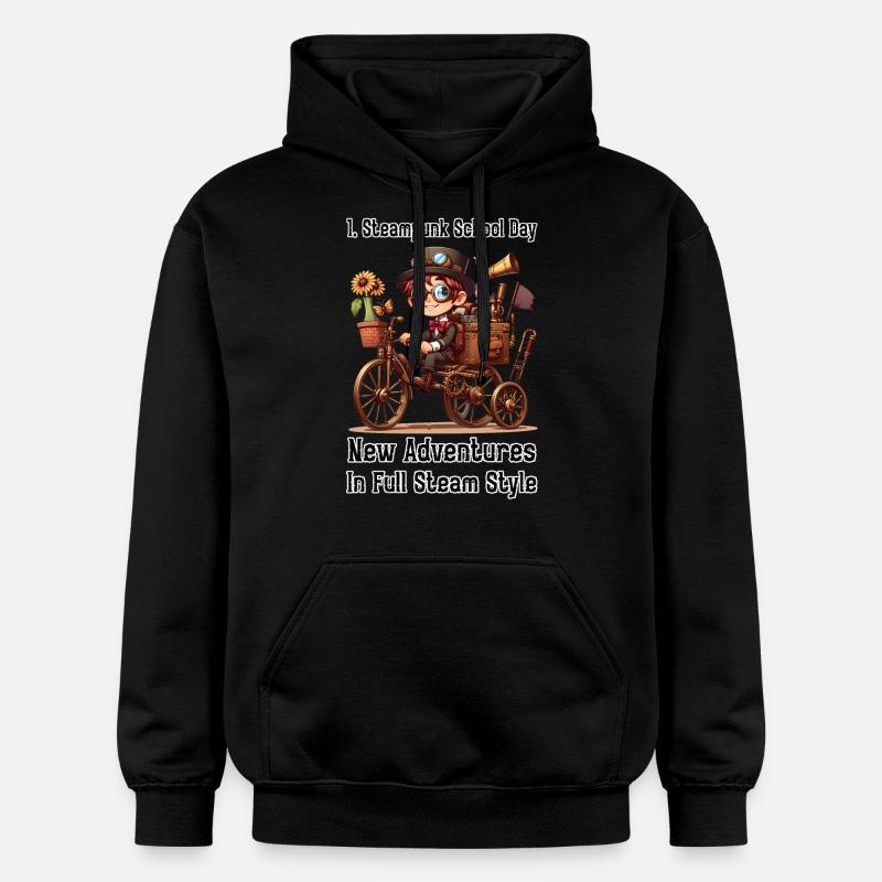 Première journée d’école Steampunk - Sweat à capuche Softstyle® Gildan Unisexe - noir