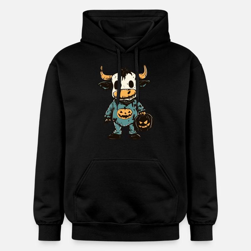 Vache Halloween Drôle Zombie - Sweat à capuche Softstyle® Gildan Unisexe - noir
