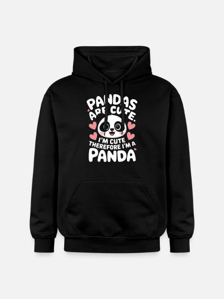 Panda Bear Panda Animal Pandas - Gildan Unisex Softstyle® Midweight Hoodie - black