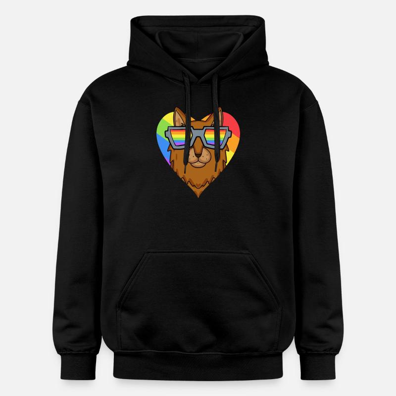 Chat LGBT Somali Rainbow - Sweat à capuche Softstyle® Gildan Unisexe - noir