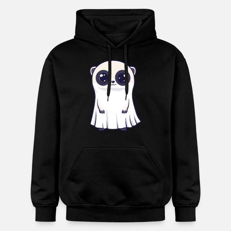 Suricate Halloween Bande Dessinée Fantôme - Sweat à capuche Softstyle® Gildan Unisexe - noir