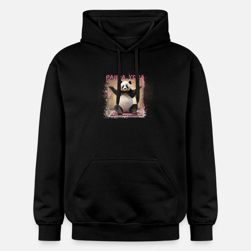 panda yoga,panda,yoga,graffii,peinture - Sweat à capuche Softstyle® Gildan Unisexe - noir