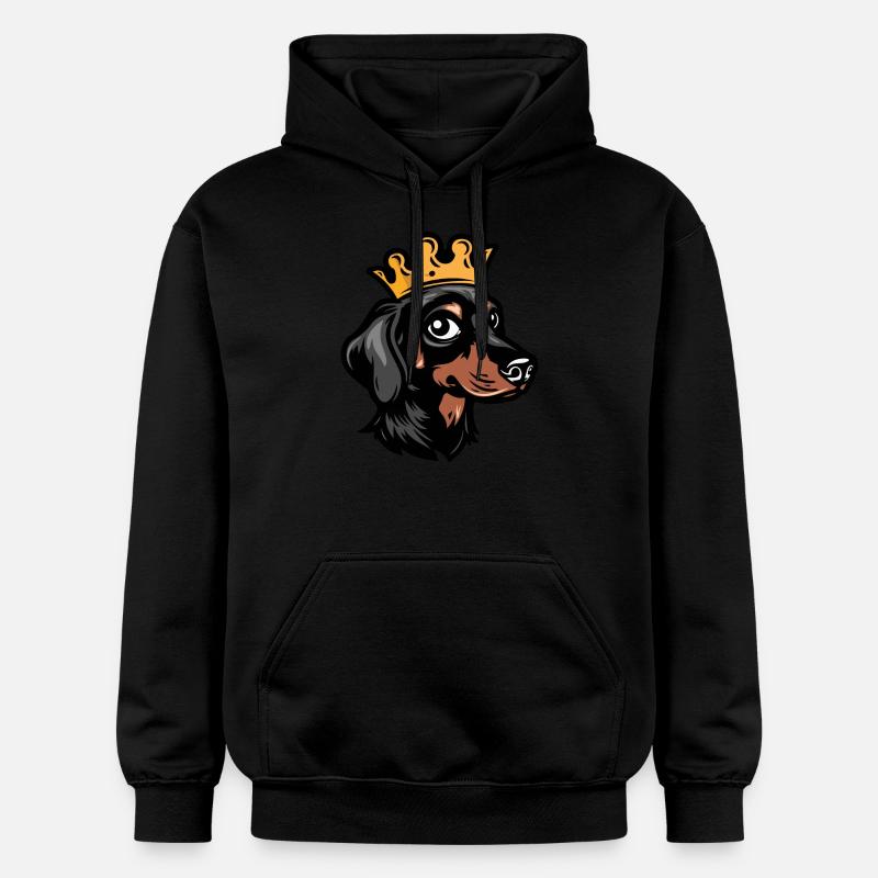 Teckel Chien Teckel Couronne - Sweat à capuche Softstyle® Gildan Unisexe - noir