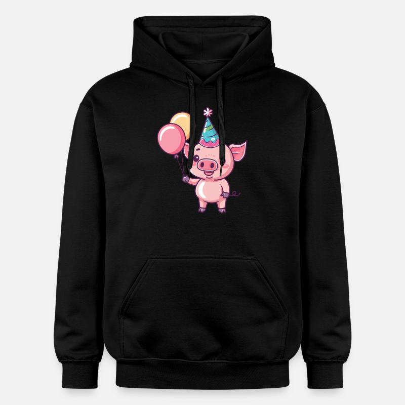 Cochon Anniversaire Bébé - Sweat à capuche Softstyle® Gildan Unisexe - noir