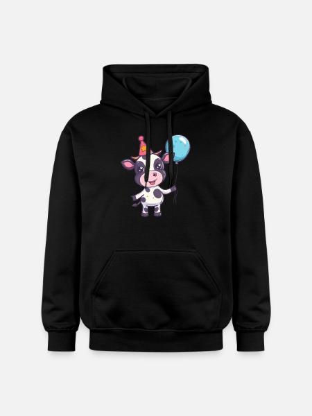 Cow Birthday Baby - Gildan Unisex Softstyle® Midweight Hoodie - black