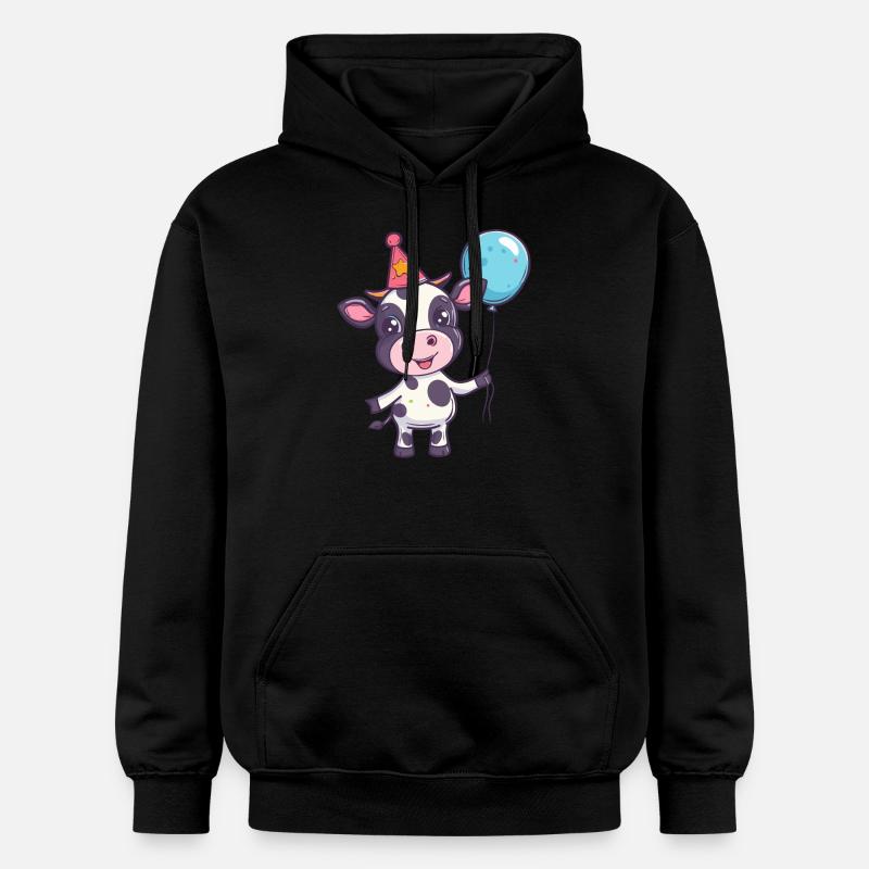 Vache Anniversaire Bébé - Sweat à capuche Softstyle® Gildan Unisexe - noir