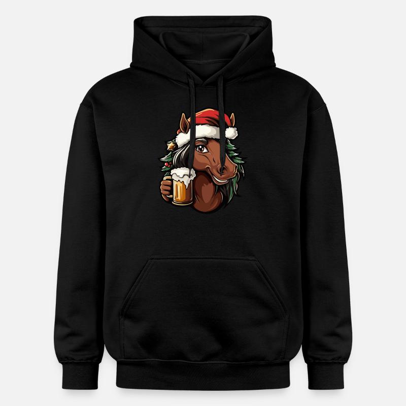 Bière de cheval Noël - Sweat à capuche Softstyle® Gildan Unisexe - noir