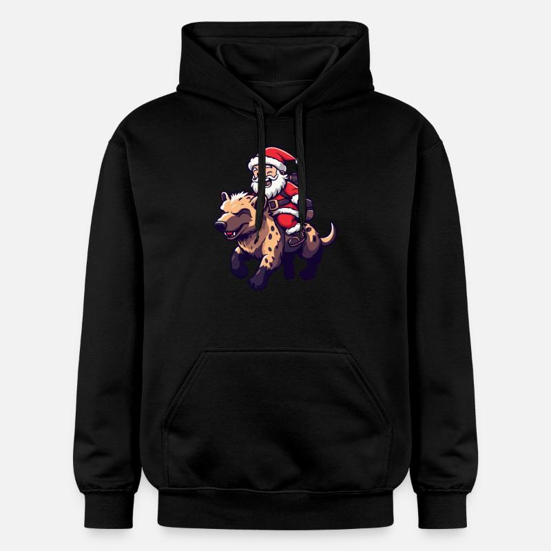 Hyène Père Noël - Sweat à capuche Softstyle® Gildan Unisexe - noir