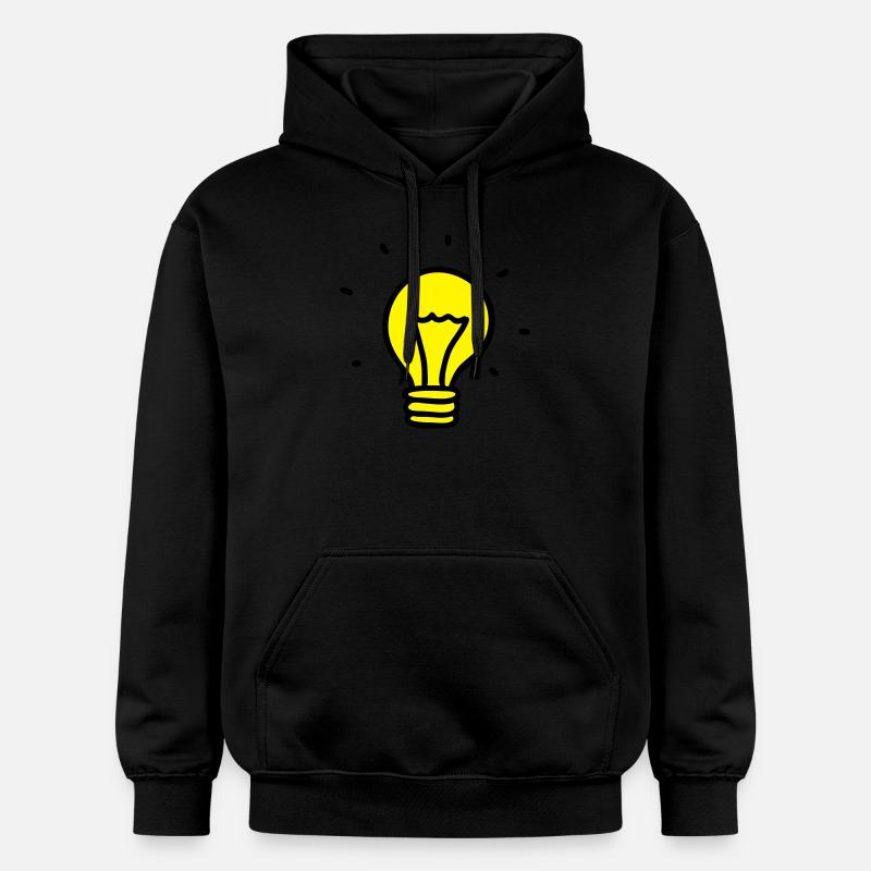 Lyspære - ide - Gildan Unisex Softstyle® Midweight Hoodie - svart