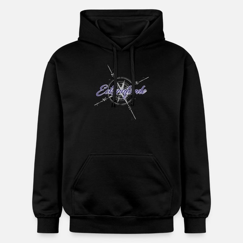 Eckernförde Kompass blau - Gildan Unisex Softstyle® Midweight Hoodie - Schwarz