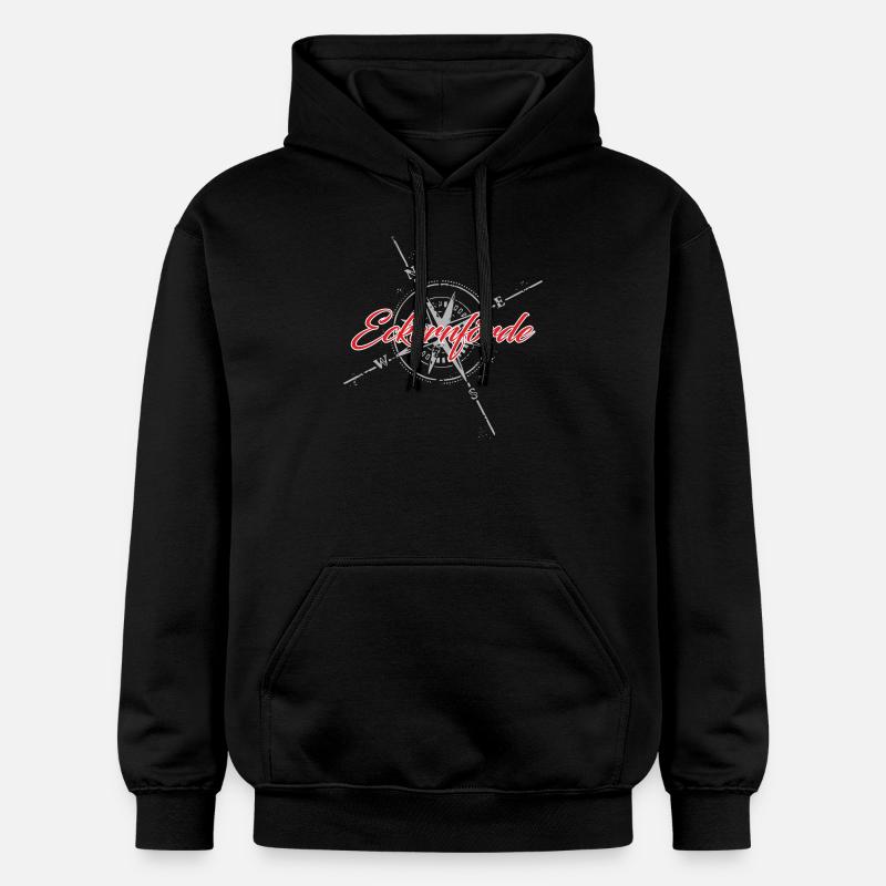 Eckernförde Kompass rot - Gildan Unisex Softstyle® Midweight Hoodie - Schwarz
